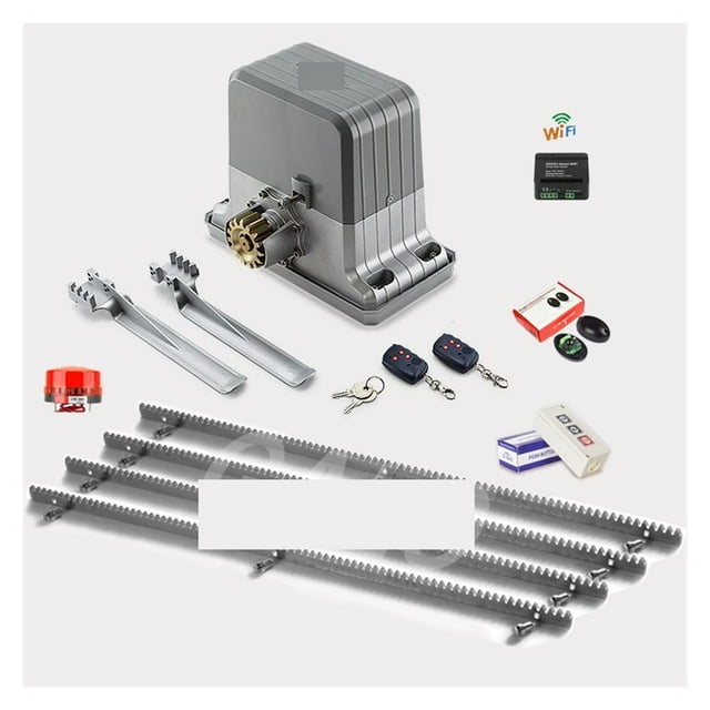Full Kit 1800KG Rolling Sliding Gate Opener Floating Door Closer With 7/8m Racks Photocells Light Wi-Fi Gate Controller Optional ,Easy to Install