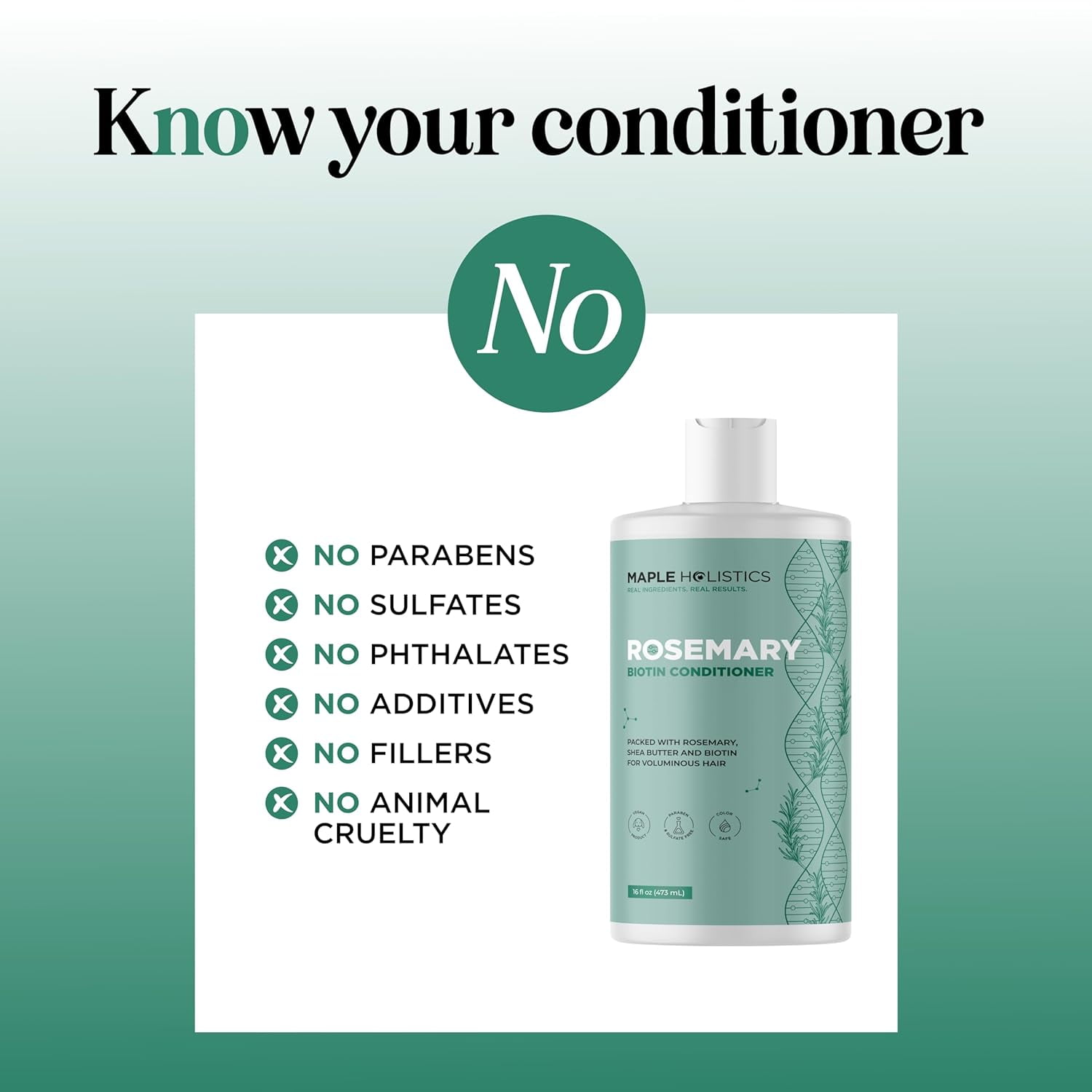 Biotin Rosemary Conditioner for Hair Growth - Vegan Sulfate Free Rosemary Biotin Conditioner for Hair Growth with Moisturizing & Volumizing Rosemary Essential Oil for Fine Weak & Dull Hair (16 Fl Oz)