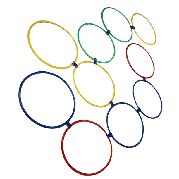 Aro de Atrenamiento Sensorial, Aros de Pláshico para Juegos Educativos Para Niños, Diseño Portátil con 10 Anillos, 10 Hebillas, para Coordina ideal