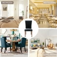 thumbnail image 3 of Mid-Century PU Dining Chairs Set of 2 with Nailhead Detail and Wooden Legs, Upholstered Side Chairs for Kitchen and Dining Room – Black, 3 of 6