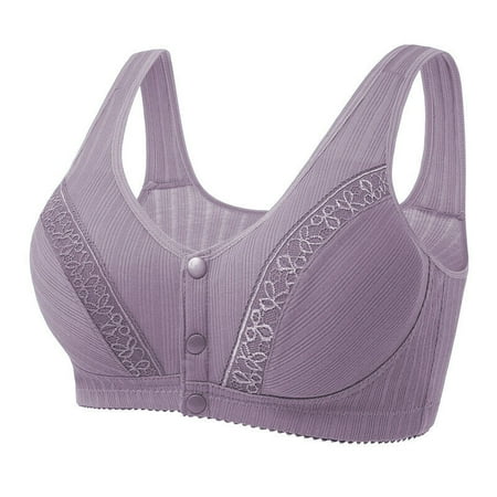 

Push Up Bralette Full Cotton Front Closure Bra Women Underwear Wireless Bras UK