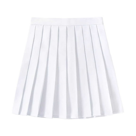 EDFBUYKRS Female Skirts Long Maxi Skirts Plus Size Women's Casual Pleated Skirt Versatile Mini Skirt for Daily Wear Work Study Party Dance with Color Block Design