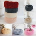 thumbnail image 1 of Pet Dog Cat Velvet Cushion Round Calming Bed Plush Mat Washable Warm Soft Nest, 1 of 5