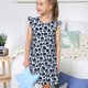 thumbnail image 4 of Balery black Skull white Camisón de princesa para niñas, pijama de algodón con mangas abullonadas, suave y bonito.-XX-Large, 4 of 6
