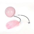 thumbnail image 1 of Juguetes automáticos inteligentes para gatos, pelota interactiva con hierba gatera, recargable por USB, campanas de plumas LED de colores, juguetes para gatos y gatitos, color rosa, 1 of 5