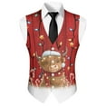 thumbnail image 5 of Yuyamidu Highland Cow Men's Classic Slim Fit Dress Vest Formal Wedding Prom Tuxedo Suit Vest with Pocket Lightweight Christmas Waistcoat Size S, 5 of 7