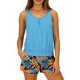 thumbnail image 2 of LEKWK Womens Tankini with Shorts Palm Print Two Piece Bathing Suit Blouson Top Swim Shorts Comfortable Fit Modest Beachwear Swimming Summer Vacation, 2 of 7