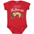 thumbnail image 3 of Inktastic Merry Slothmas Cute Christmas Sloth in Hat with Lights Boys or Girls Baby Bodysuit, 3 of 5