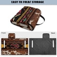 thumbnail image 5 of COEQINE Quilted Golf Cart Seat Cover, Folds Like a Bag with Handle for Easy Carry, Universal Fit 51.2"x30.3" for EZGO Yamaha Club Car 2-Seaters, 4 Pockets, American Tribal Brown Cow Print, 5 of 8