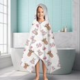 thumbnail image 6 of White Highland Cow Dress Shoe Pattern Hooded Bath Towel，60"x35" for Ages 3 To 12 Kids, Quick Dry Lightweight Soft Microfiber Hood Beach Towel Cover Up for Kids, 6 of 7