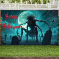 thumbnail image 6 of Creepy Cartoon Design Halloween Banner Spooky Graveyard Scene Decorative Elements for Halloween Party Scary Event Haunted House, 6 of 9