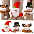 thumbnail image 4 of Cateissary Navidad cortina hebilla Tieback Santa Claus adornos 3D muñecas ciego calambre anillo cortina ventana decoración hogar restaurante Kits de decoración para fiestas Muñeco de nieve, 4 of 6