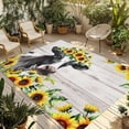 thumbnail image 2 of Outdoor Rug 3x5 ft Yellow Sunflower Cow Outdoor Large Area Rug Non Slip Rubber Farm Animal Wood Grain Front Door Mat RV Rug Camping Carpet Patio Outdoor Rugs for Backyard Balcony Deck Porch Indoor, 2 of 9