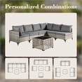 thumbnail image 3 of Vcatnet 11 Pieces Patio Furniture Sets with 54" Fire Pit Table, Outdoor Wicker Rattan Sectional Sofa, All Weather Conversation Set with Swivel Glider Chairs and Coffee Table, Dark Gray, 3 of 10