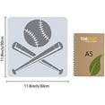 thumbnail image 2 of Large Baseball Bat Stencils 12x12 Inch Reusable Sport Stencil Template Signs Decoration for Painting on Wood Wall Scrapbook Card Floor and Tile Drawing, 2 of 9