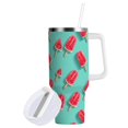 thumbnail image 2 of 40 oz Tumbler With Handle Stainless Steel Insulated Tumbler With Lid for Car Cup Holder Watermelon Popsicle Pattern, 2 of 9