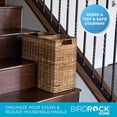 thumbnail image 5 of BIRDROCK HOME Stair Basket for Staircases – Wicker Woven Storage Bin with Cut Out Handles – Natural Brown Organizer Basket for Reducing Clutter – Large Rectangular Design – Versatile for Home, 5 of 5