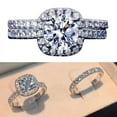 thumbnail image 4 of 2Pcs/Set Bijoux de Mode Naturel Blanc Saphir Bague de Fiançailles Bagues de Mariage, 4 of 5