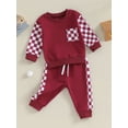 thumbnail image 4 of GXFC Baby Girl Fall Outfits Set Clothes 6M 1T 2T 3T Kids Girl Long Sleeve Plaid Print Sweatshirt Tops Pants 2Pcs Casual Autumn Clothing for Toddler Girl, 4 of 9