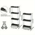 thumbnail image 3 of 1pc Bathroom Storage Rack With Wheels, 3/4 Layer Rolling Utility Cart, Bathroom Storage Organizer, Multi-purpose Utility Cart, Multifunctional Plastic Serving Trolley For Home Bathroom, 3 of 3