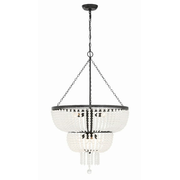 610-MK Crystorama Lighting Rylee - 8 Light Chandelier in Classic Style - 24.75 Inches Wide by 37.5 Inches High-Matte Black Finish -Traditional