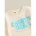 thumbnail image 4 of Bagilaanoe Newborn Baby Girl Oversized Romper Sweatshirt Long Sleeve Bodysuits Letter Embroidery Pullover 3M 6M 12M 18M Infant Casual Tee Tops, 4 of 8