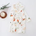thumbnail image 2 of Boys Girls Kids Robe Hooded Bathrobe Boys Girls Soft Plush Flannel Pajamas with Belt Unisex Solid Color 2-12T Toddler Winter Clothes for Kids,White,Size 7-9T, 2 of 7