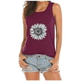 thumbnail image 4 of Wang6 Women's Raberback Loose Fit Tank Tops Casual Sleeveless Sunflowers Printed Tshirts Causal Crew Neck Going out Graphic Tees X_0615liGrey XXL, 4 of 4