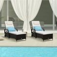thumbnail image 4 of Costway 2PCS Patio Rattan Lounge Chair Chaise Adjustable Recliner Cushioned Sofa Garden, 4 of 9