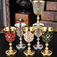 thumbnail image 6 of Wine Glass Cups Metal Shot Glass Exquisitedly Crystal Accented Medieval Goblets For And Celebration, 6 of 9