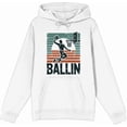 thumbnail image 4 of Ballin Slam Dunk Adult White Long Sleeve Hoodie-Small, 4 of 6