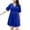 Blue, variant on Njagoc3 Womens V - Neck Half - Sleeve Dress, Solid Color for Summer Casual & Office