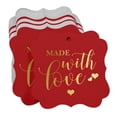 thumbnail image 3 of Inkdotpot Real Gold Foil Bracket Shape Paper Hang Tags Made With Love Wedding Favor Tags Pack Of 50, 3 of 7