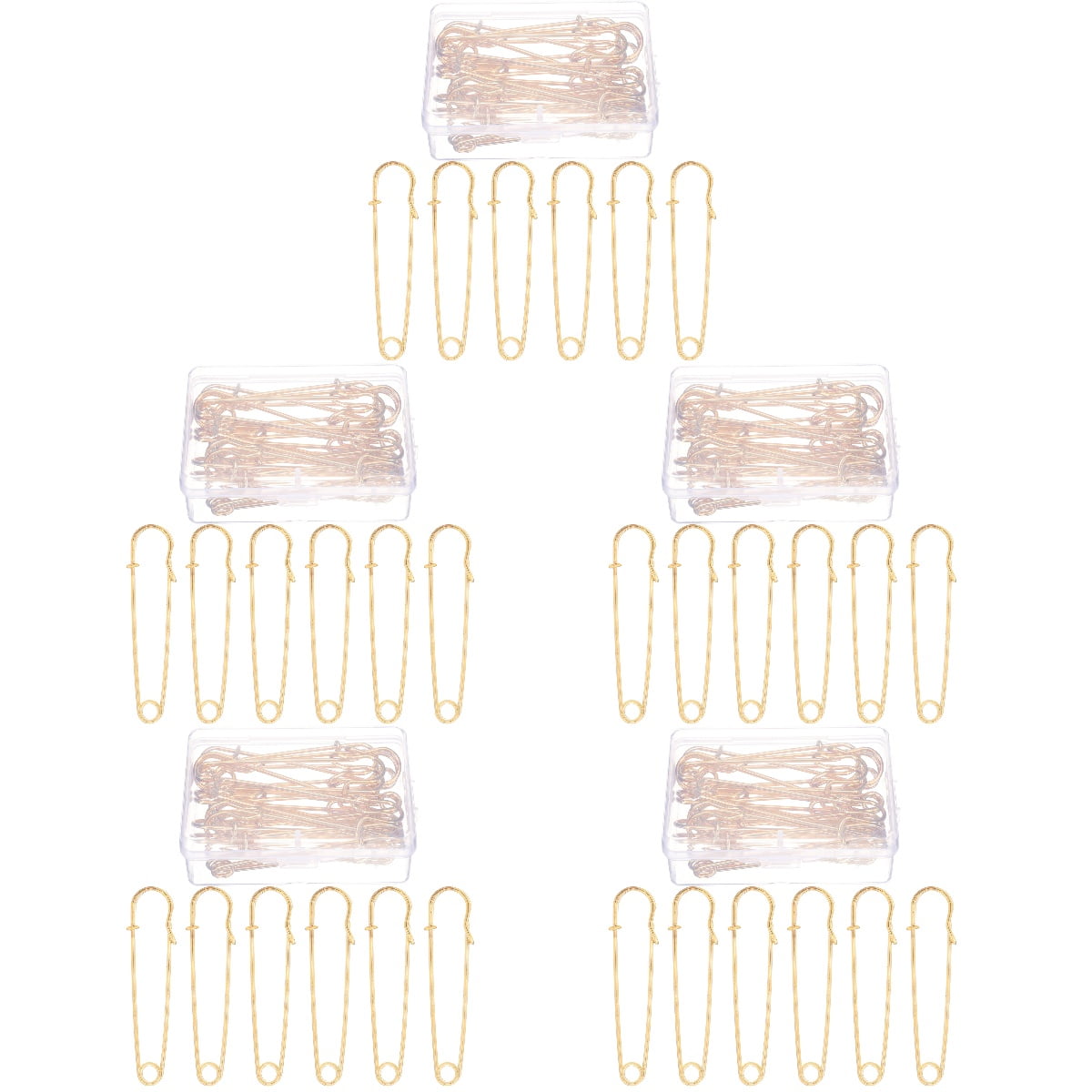 EXHUMKY BERTDOMD 50 Pcs Golden Rounded Tip Safety Pin Clips for Sewing Quilting Crafts and DIY Projects
