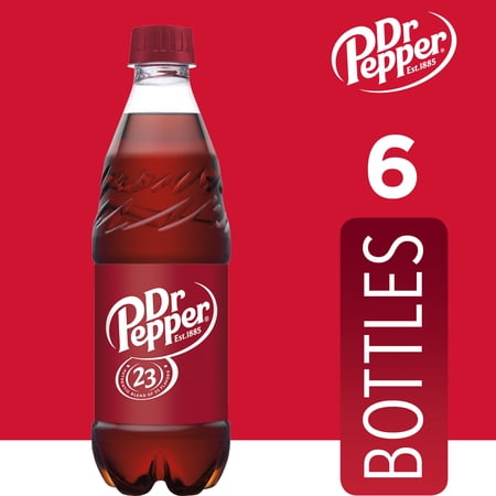 Dr Pepper Soda Pop, 16.9 fl oz, 6 Pack Bottles