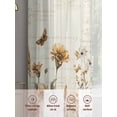 thumbnail image 6 of Vintage Floral Sheer Curtains 72 Inch Length 2 Panels Set, Spring Flowers Eucalyptus Leaves Retro Voile Window Treatment Rod Pocket Curtains Sheers Drapes for Bedroom/Living Room/Kitchen 52"x72"x2, 6 of 7