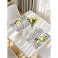 thumbnail image 5 of Blue Purple Floral Placemats Set of 6, Spring Hydrangea Flower Truck Pink Plaid Placemats for Dining Table, Place Mats for Kitchen Tabletop, Waterproof Wipeable Dining Table Mats Set, 5 of 9
