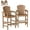 Teak, variant on FOOWIN Tall Adirondack Chair Set of 2, HDPE All-Weather Adirondack Bar Stools with Connecting Tray,  Teak