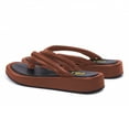 thumbnail image 3 of FSJ Women Split Square Toe Flip Flops Soft Insole Flats Slip on Slippers Summer Beach Indoor Flatform Sandals Size 15 Brown, 3 of 5