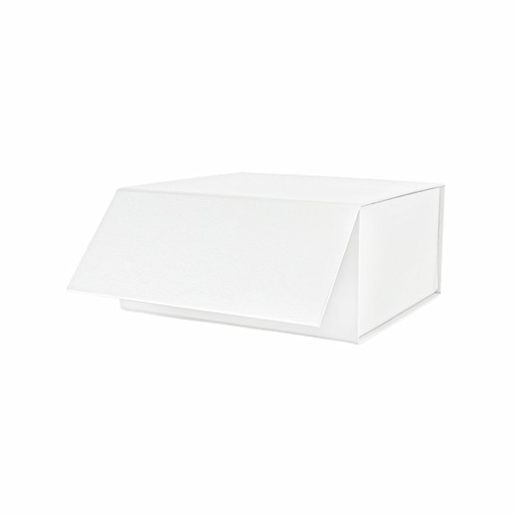 LaRibbons 8" x 8" x 4" Collapsable Gift Box w/ Magnetic Square Flap Lid, White