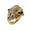 Gold, variant on Men's Stainless Steel Domineering Personality Gothic Tribe Roaring Wolf Head Skull Ring Vintage Punk Band Werewolf Totem Gold Size 10