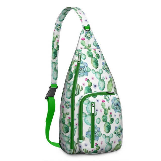 Boho Desert Sling Pack - Woven Inspired Cactus Design, Multi-Functional Travel Bag