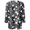 thumbnail image 4 of Jjayotai Floral Tops for Women 2025, Trendy V Neck Blouses Dressy Casual, 3/4 Sleeve Shirts, Vintage Lightweight Summer Outfits, Boho Top Black^ XXL, 4 of 5