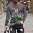thumbnail image 1 of TIMIFIS Chemises à Manches Longues pour Hommes Mardi Gras Mode Décontractée Carnaval Imprimé Col Rond T-Shirt Léger Pull Tops de Fête, 1 of 5