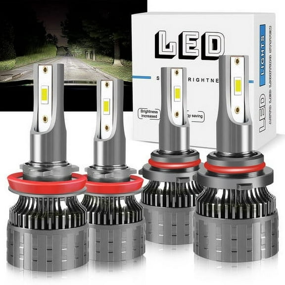 4* 9005 H11 Combo LED Headlight Bulbs KIT for 2008-2009 Ford Taurus High Low Beam