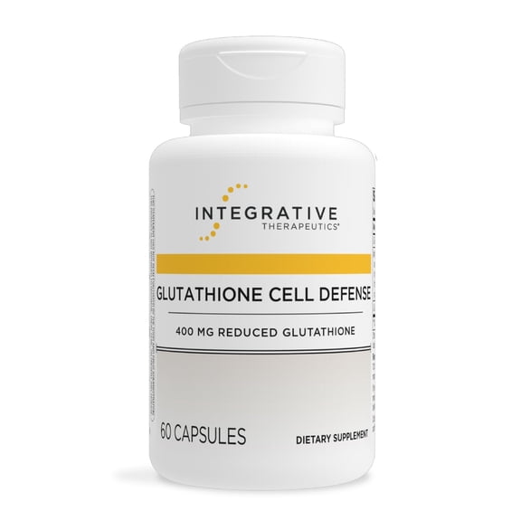 Integrative Therapeutics Glutathione Cell Defense - Supplement with 400 mg Reduced Glutathione, L-Cysteine, and Anthocyanins from Botanical Blend - 60 Capsules