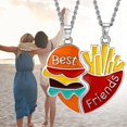 thumbnail image 2 of Collar con colgante de amistad de 2 piezas para mujer, collar con colgante de mejor amiga para siempre, divertido collar con hamburguesa y papas fritas, joyería para adolescentes, cumpleaños., 2 of 3