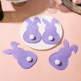 thumbnail image 3 of 4Pcs Easter Bunny Cutlery Holder Plush Tail Decor Rabbit Shape Cutlery Cover Cutter Fork Bag Happy Easter Party Decoration-Purple, 3 of 8