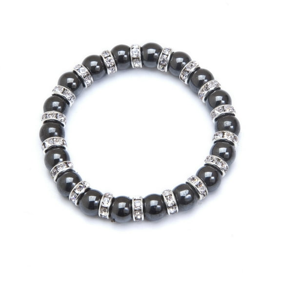 MagneHealth Stretch Black and Crystal Magnetic Bracelet Size 7.5