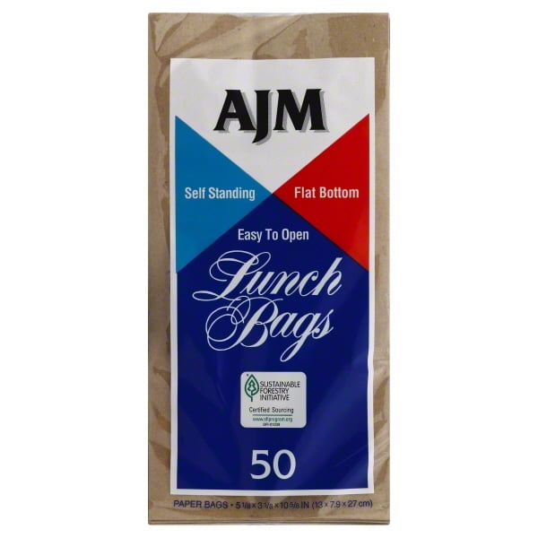 Great Value Brown Lunch Bags, 50ct